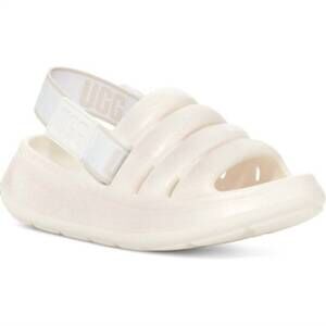 NEW UGG kid's sport yeah slides in white glitter